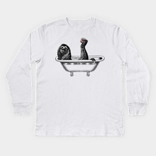 bathroom sloth Kids Long Sleeve T-Shirt